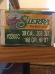 Sierra .308W  168gr.HPBT