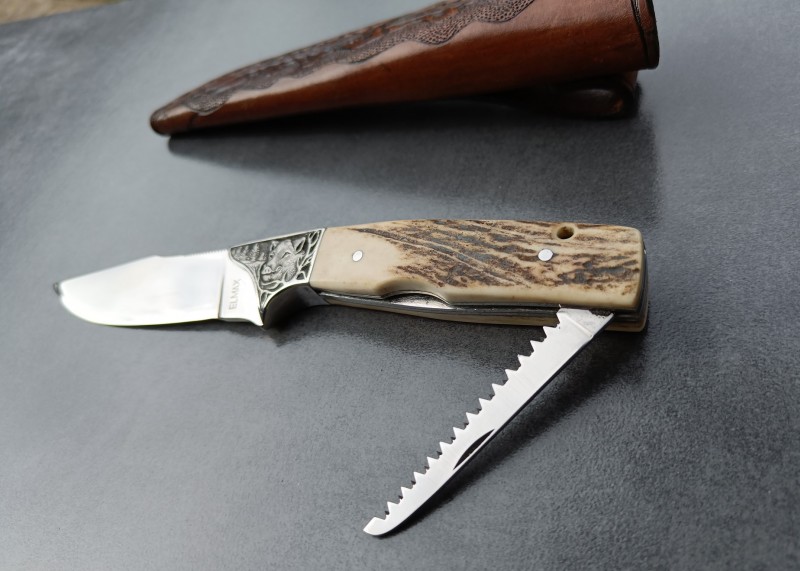 lovecký nůž s pilkou ocel elmax