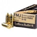 9x19 Luger - 6,40 Kč - FMJ 115gr, 124 gr Sellier & Bellot