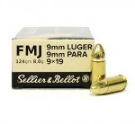 9x19 Luger - 6,40 Kč - FMJ 115gr, 124 gr Sellier & Bellot