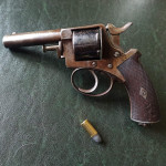 Anglický revolver Tranter značený ráže 38CF do 1890