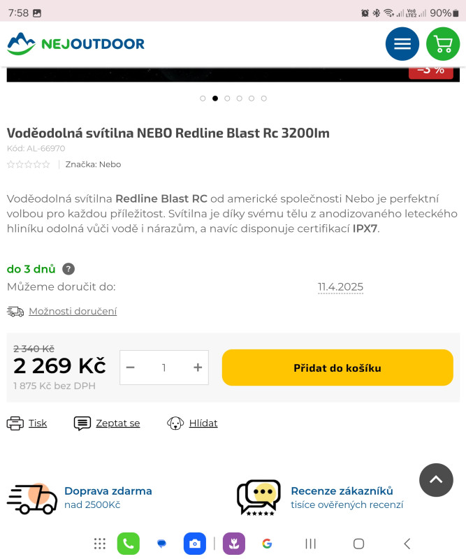 NEBO Redline Blast RC 3200lm
