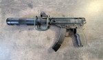 SA61 VZ61 pažba sklopná přes tlumič nebo kolimátor
