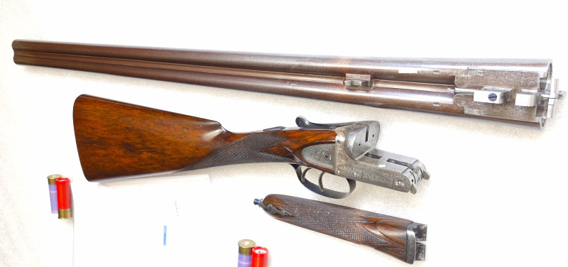 ANGLICKÁ BROK.HAMMERLESS ARMSTRONG & Co.M1885.12/65+NEJSTAV+