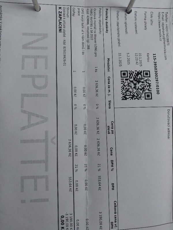 Prodám montáž pro Pard NV008 SP2 a SA 2022