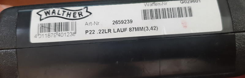 Walther P22 ráže 22lr originál kufr+zásobník 