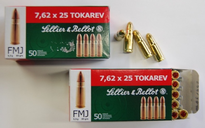 500ks střelivo 7,62 Tokarev Sellier & Bellot