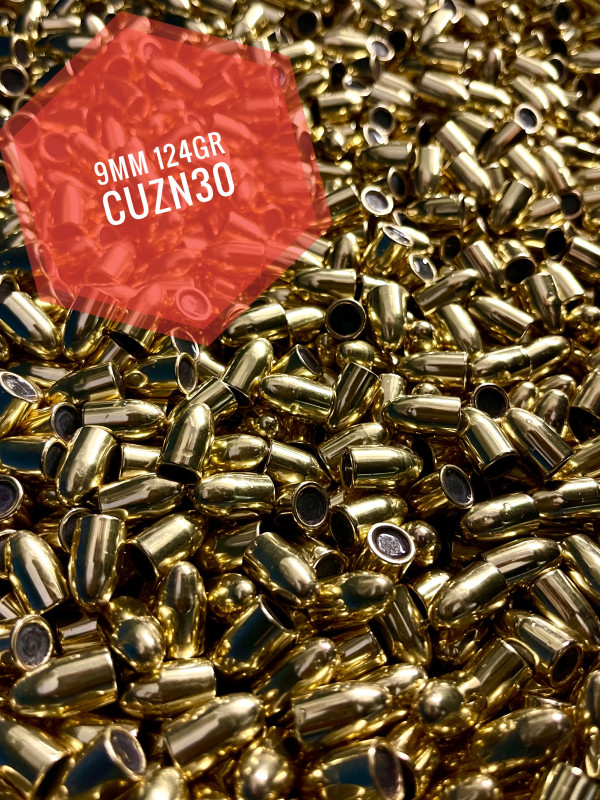 9MM FMJ střely B NINE 124grainu