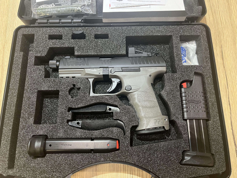 WALTHER PPQ Q4 TAC 4,6″ 9 MM, kolimátor Shield RMSc