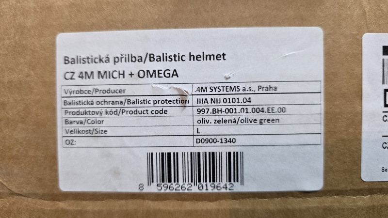 balistická přilba MICH OMEGA OLIVA velikost L