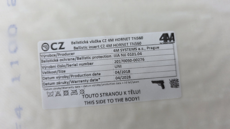Balistická vesta HORNET od výrobce 4M Systems