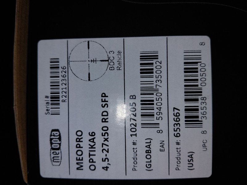 Optika6 4,5-27x50 RD SFP