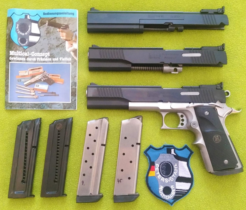 Peters Stahl - set 3 závěrů/hlavní (9 Luger, .45ACP a .22LR)