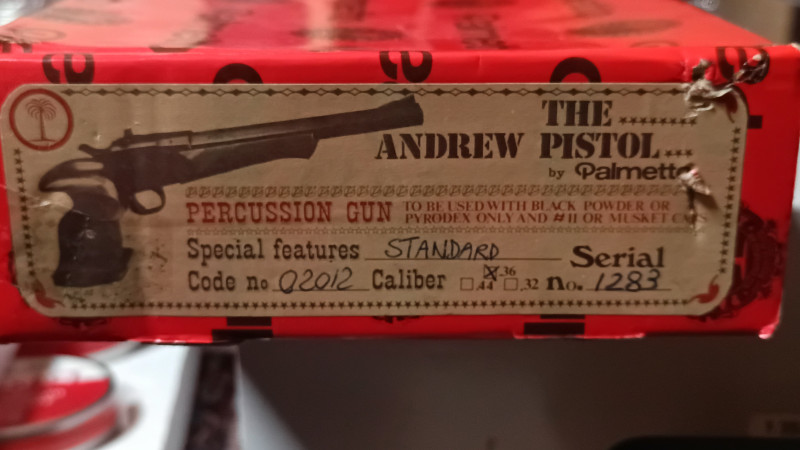 Prodám perkusní pistol Andrew