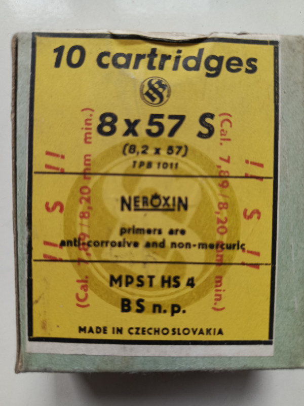 Naboje 8x57 JS (8x57 S) ČSSR Sellier & Bellot (130kusů)