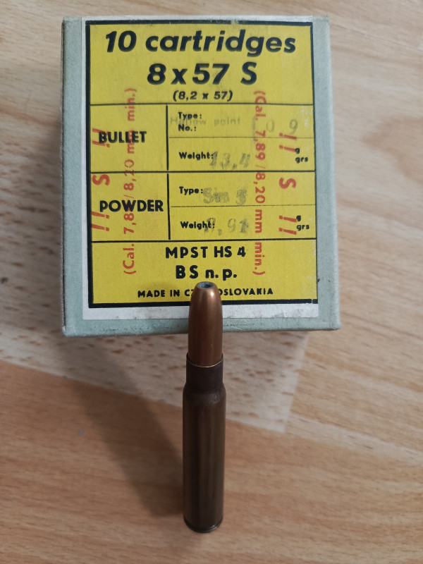 Naboje 8x57 JS (8x57 S) ČSSR Sellier & Bellot (130kusů)