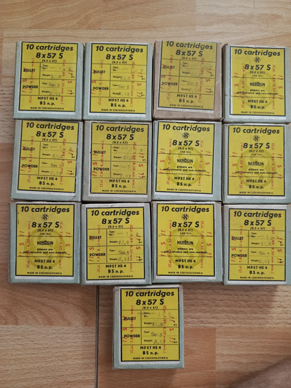Naboje 8x57 JS (8x57 S) ČSSR Sellier & Bellot (130kusů)