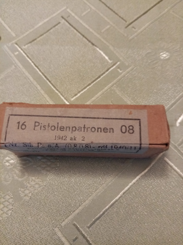 Náboje 9 mm Luger válečné nerozbalené