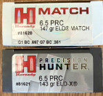 Náboje Hornady 6,5 PRC