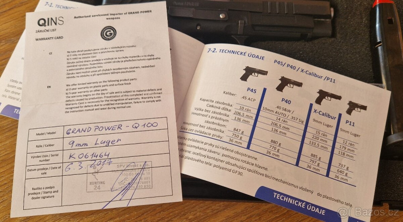 Grand Power Q 100 ráže 9x19 Luger