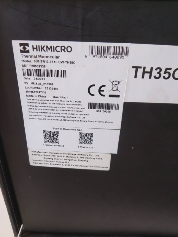 Prodám termovizní předsádku HIKMIKRO THUNDER TH35