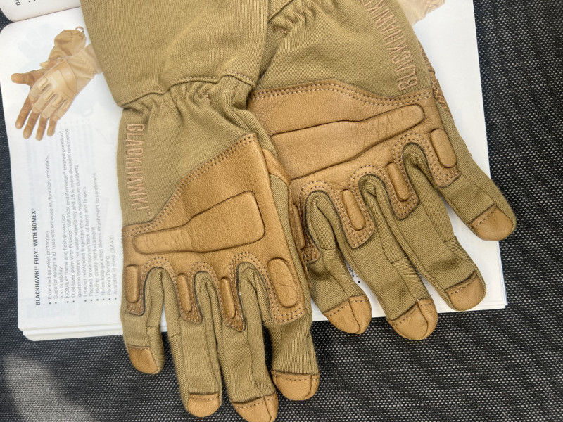 rukavice Blackhawk USA - kůže/NOMEX pískové vel L nové