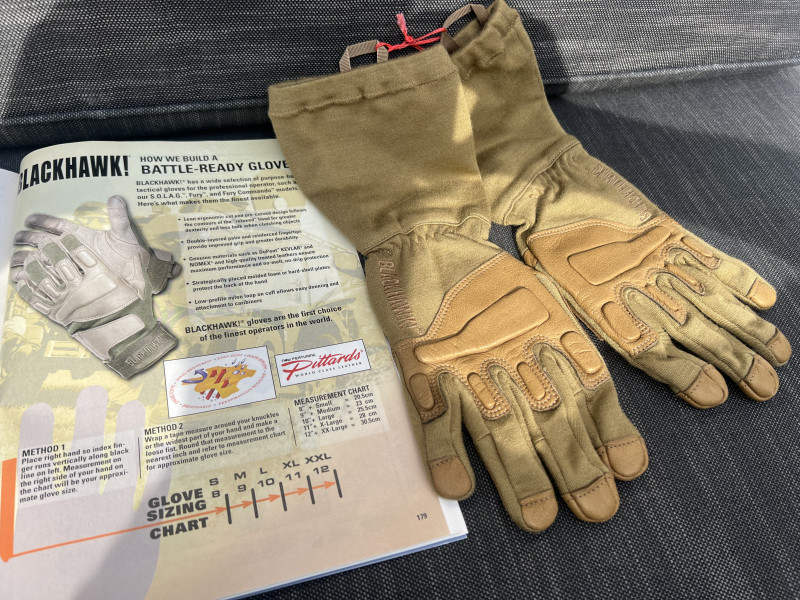 rukavice Blackhawk USA - kůže/NOMEX pískové vel L nové