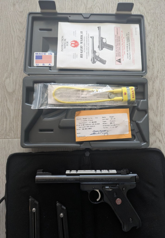 RUGER MK512, horní lišta, origo obal ráže .22