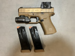 Nestřílený Glock 43X FDE A-CUT + COA + TLR-7X sub