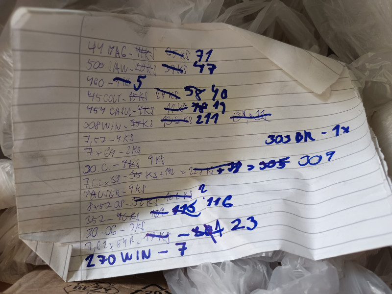 Nábojnice všeho druhu - 223,762, 308...