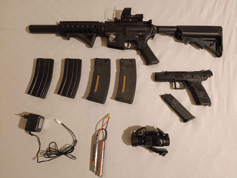 Set zbraní na airsoft - celek nebo jednotlivě