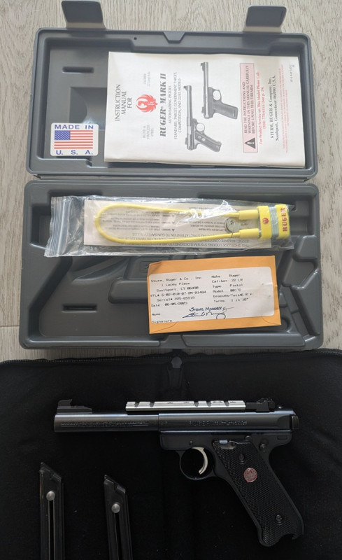 RUGER MK512, horní lišta, origo obal ráže .22
