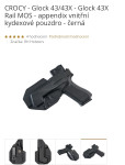 CROCY -  Glock 43X Rail - appendix vnitřní