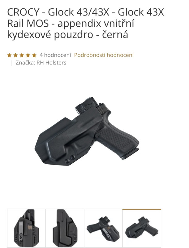 CROCY -  Glock 43X Rail - appendix vnitřní