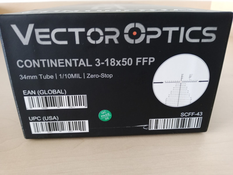 Vector Optics Continental 3-18x50 FFP 34mm MRAD