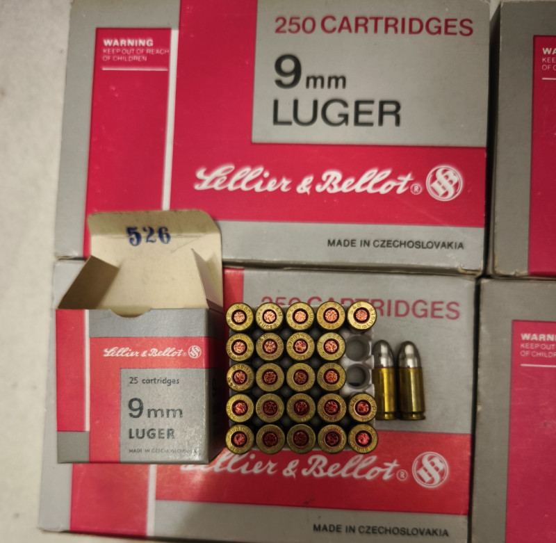 náboje 9mm Luger výroba Československo