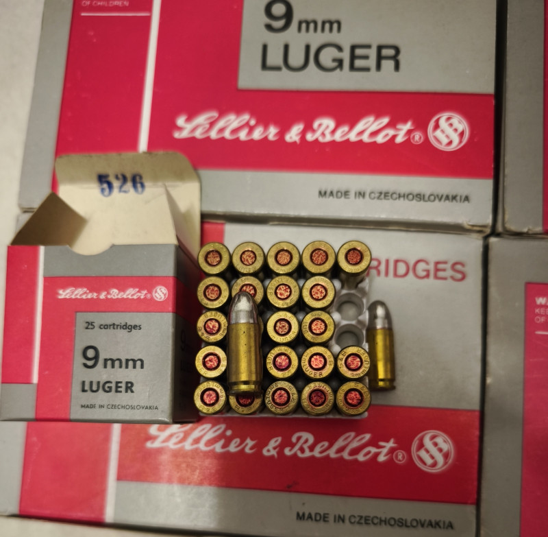 náboje 9mm Luger výroba Československo