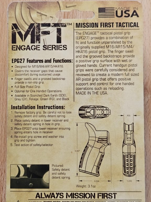 Pažba a pažbička FDE pro AR15